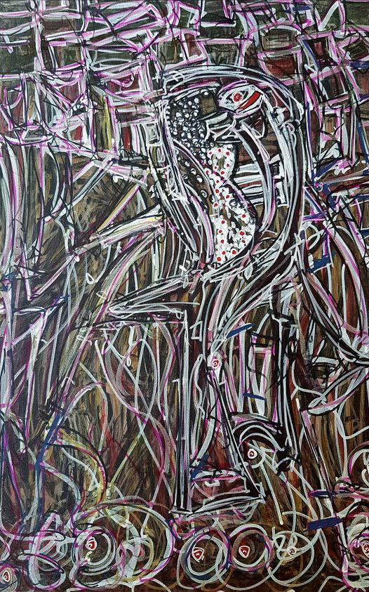 Part of Butja Butja Wirrumanu — Painting by Peter J Cosgrave