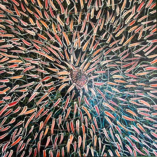 Time & Frequency Fish Trap — Painting by Peter J Cosgrave
